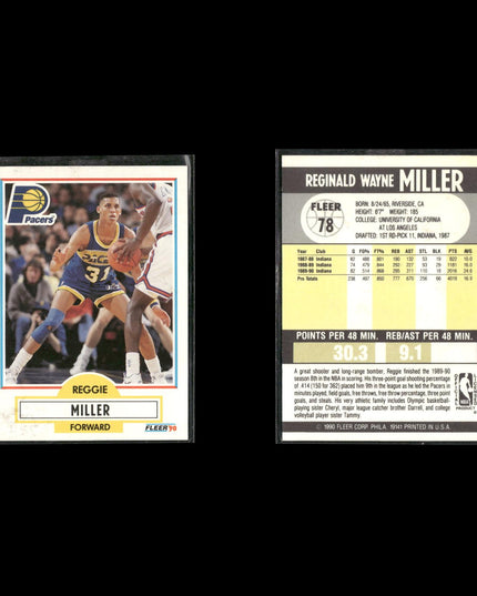 Reggie Miller Indiana Pacers Basketball 11-Card Lot NBA Hoops EX