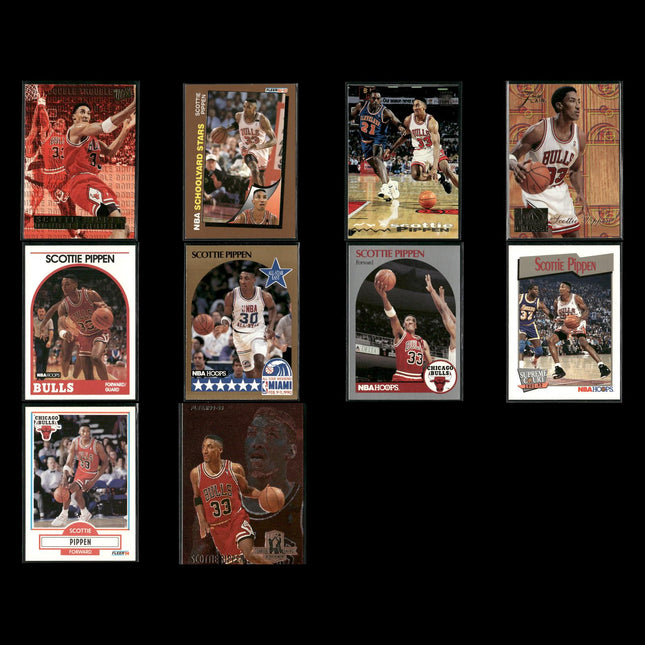 Scottie Pippen Chicago Bulls Basketball 10-Card Lot NBA Hoops EX