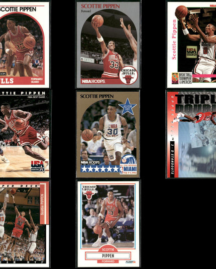 Scottie Pippen Chicago Bulls Basketball 8-Card Lot NBA Hoops EX