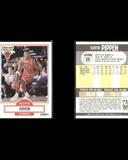 Scottie Pippen Chicago Bulls Basketball 7-Card Lot NBA Hoops EX