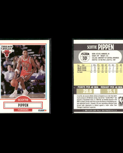 Scottie Pippen Chicago Bulls Basketball 7-Card Lot NBA Hoops EX