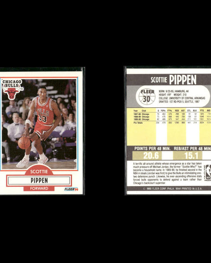 Scottie Pippen Chicago Bulls Basketball 7-Card Lot NBA Hoops EX