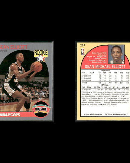 Sean Elliott San Antonio Spurs Basketball 24-Card Lot NBA Hoops EX