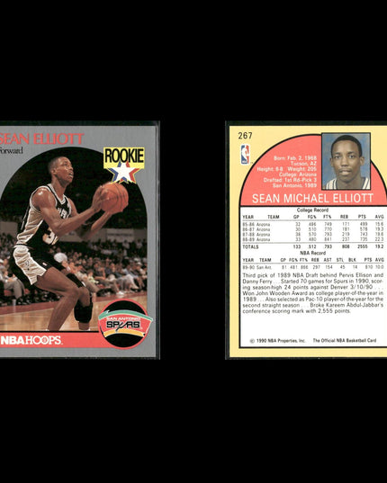Sean Elliott San Antonio Spurs Basketball 24-Card Lot NBA Hoops EX