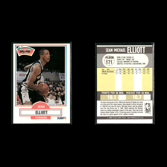 Sean Elliott San Antonio Spurs Basketball 12-Card Lot NBA Hoops EX