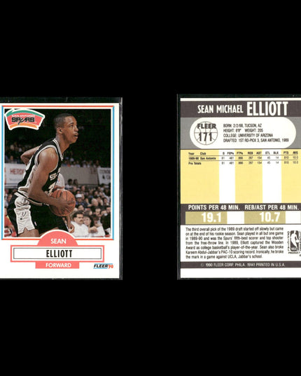 Sean Elliott San Antonio Spurs Basketball 12-Card Lot NBA Hoops EX