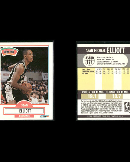 Sean Elliott San Antonio Spurs Basketball 12-Card Lot NBA Hoops EX