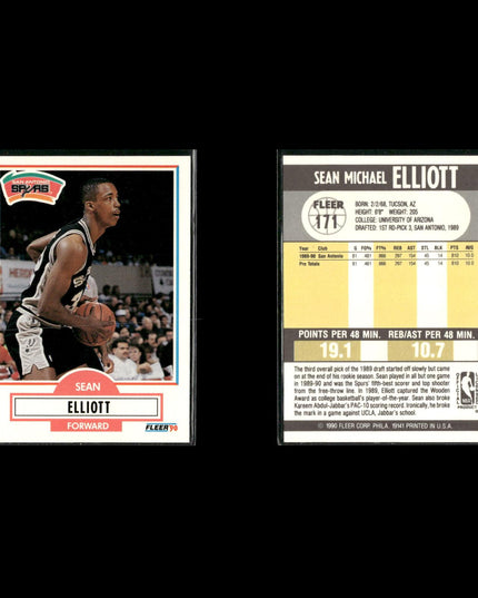 Sean Elliott San Antonio Spurs Basketball 12-Card Lot NBA Hoops EX