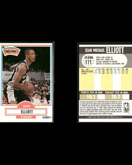 Sean Elliott San Antonio Spurs Basketball 12-Card Lot NBA Hoops EX