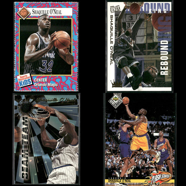 Shaquille O'Neal Los Angeles Lakers Basketball 4-Card Lot Upper Deck EX