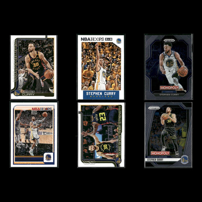 Stephen Curry Golden State Warriors Basketball 6-Card Lot Panini EX