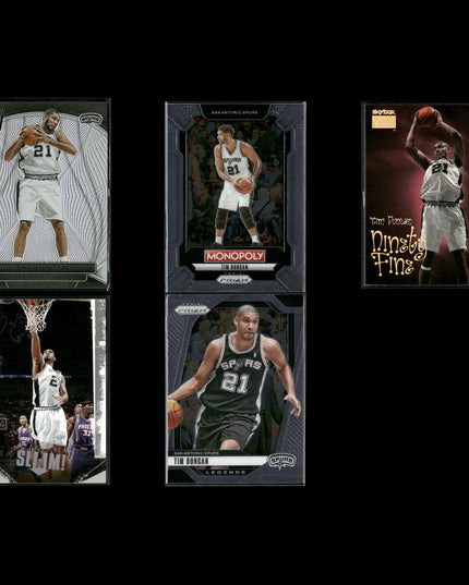Tim Duncan San Antonio Spurs Basketball 5-Card Lot Upper Deck EX