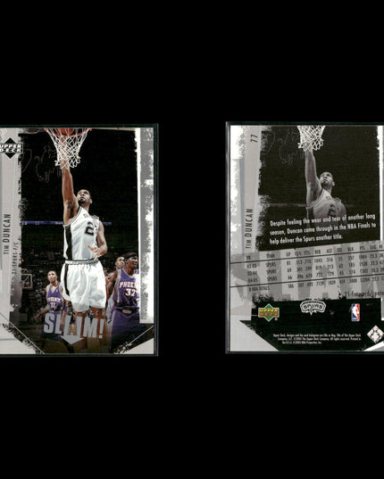 Tim Duncan San Antonio Spurs Basketball 5-Card Lot Upper Deck EX