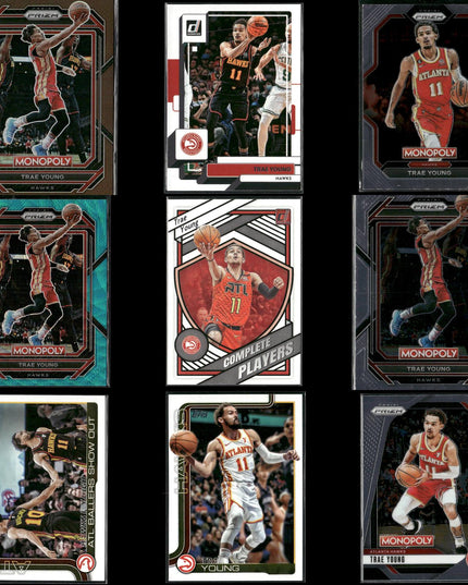 Trae Young Atlanta Hawks Basketball 9-Card Lot Panini EX