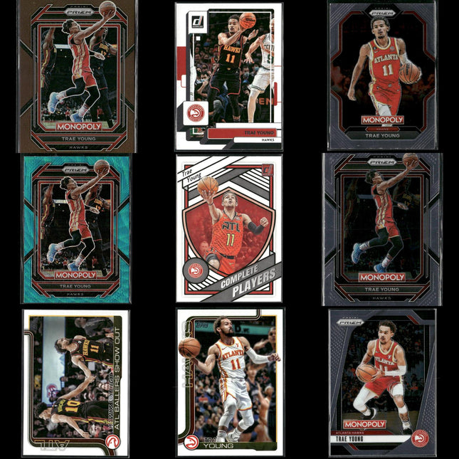 Trae Young Atlanta Hawks Basketball 9-Card Lot Panini EX