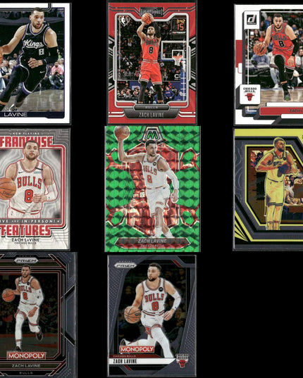 Zach Lavine Chicago Bulls Basketball 8-Card Lot Panini EX