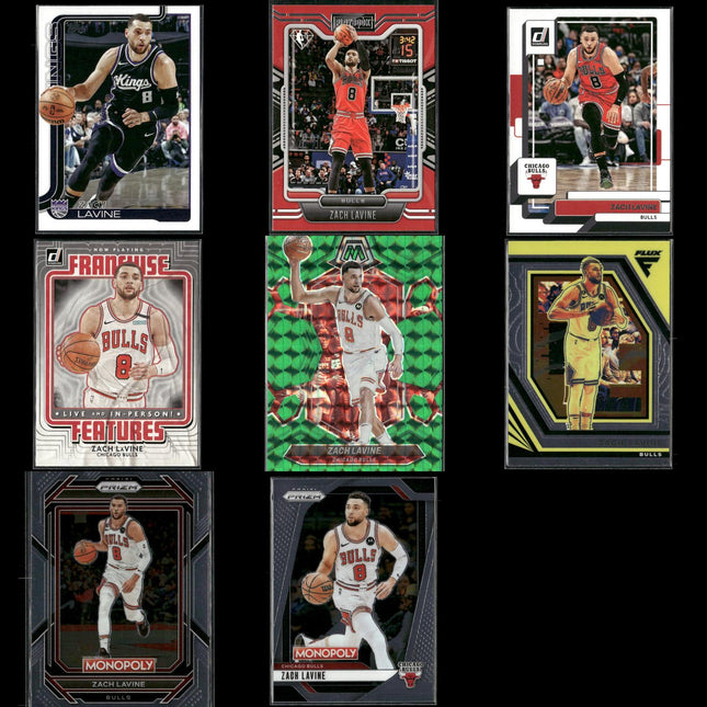 Zach Lavine Chicago Bulls Basketball 8-Card Lot Panini EX