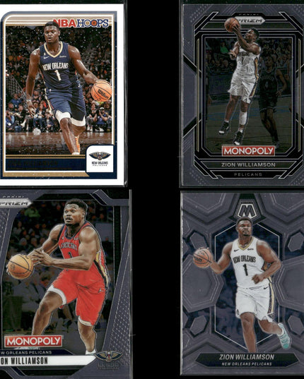 Zion Williamson New Orleans Pelicans Basketball 4-Card Lot Panini EX