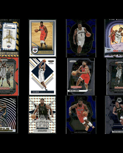 Zion Williamson New Orleans Pelicans Basketball 12-Card Lot Panini EX