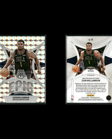 Zion Williamson New Orleans Pelicans Basketball 12-Card Lot Panini EX