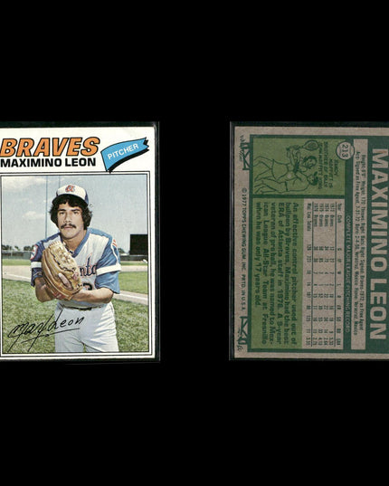 Atlanta Braves 1977 Topps Baseball 30-Card Lot Topps VG
