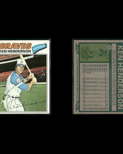 Atlanta Braves 1977 Topps Baseball 30-Card Lot Topps VG