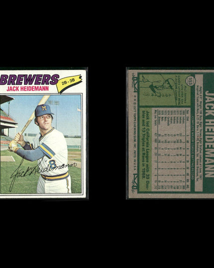 Milwaukee Brewers 1977 Topps Baseball 18-Card Lot Topps VG