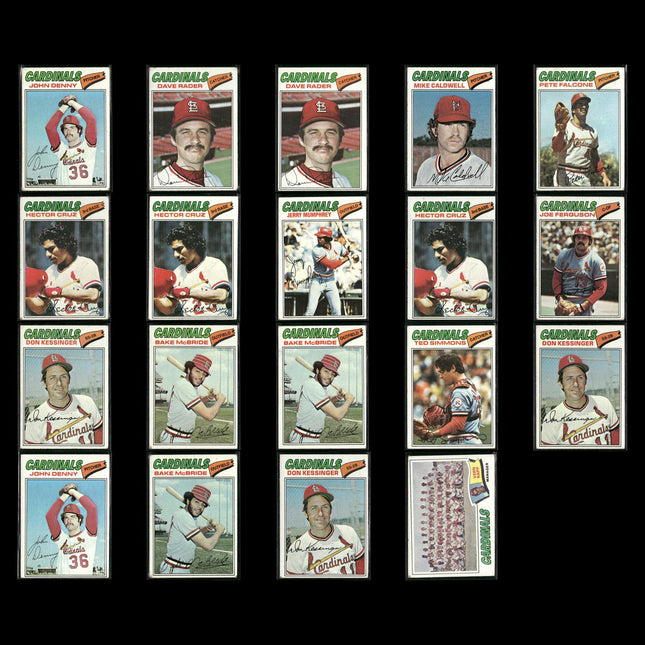 St. Louis Cardinals 1977 Topps Baseball 19-Card Lot Topps VG