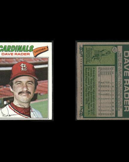 St. Louis Cardinals 1977 Topps Baseball 19-Card Lot Topps VG
