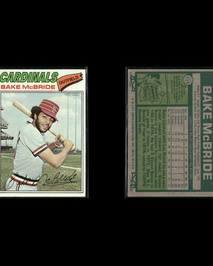 St. Louis Cardinals 1977 Topps Baseball 19-Card Lot Topps VG