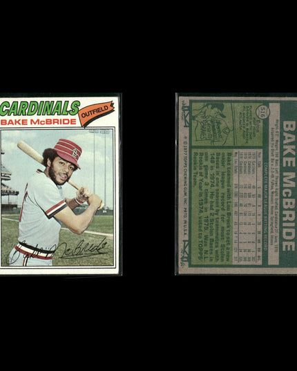 St. Louis Cardinals 1977 Topps Baseball 19-Card Lot Topps VG