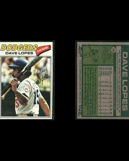 Los Angeles Dodgers 1977 Topps Baseball 25-Card Lot Topps VG