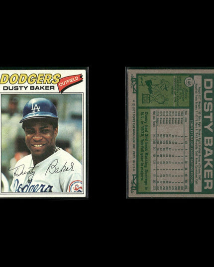 Los Angeles Dodgers 1977 Topps Baseball 25-Card Lot Topps VG