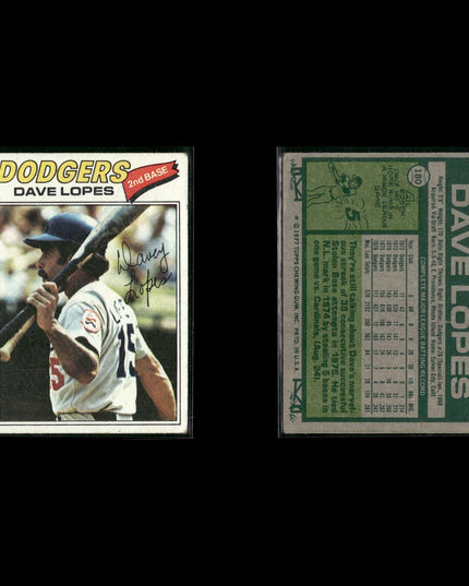 Los Angeles Dodgers 1977 Topps Baseball 25-Card Lot Topps VG