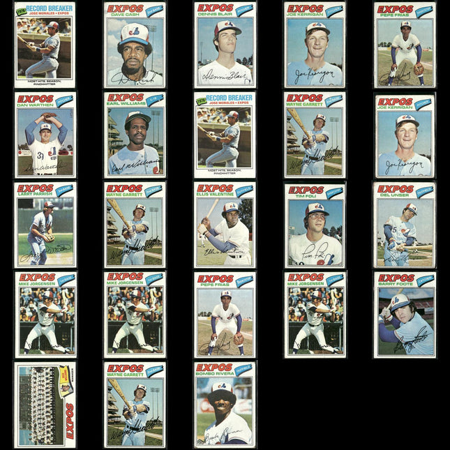 Montreal Expos 1977 Topps Baseball 23-Card Lot Topps VG