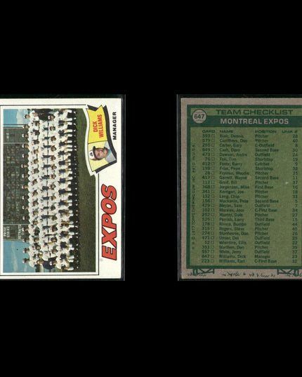 Montreal Expos 1977 Topps Baseball 23-Card Lot Topps VG