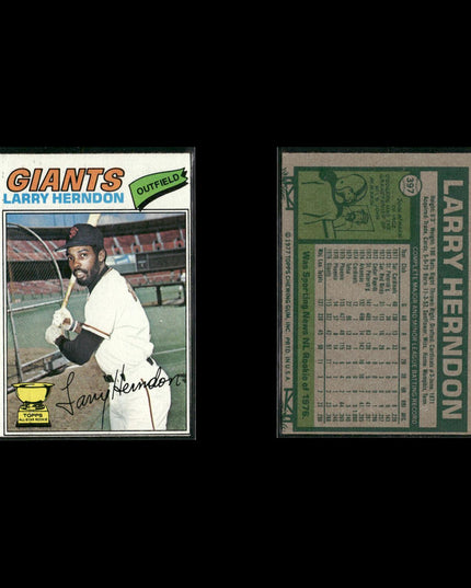 San Francisco Giants 1977 Topps Baseball 31-Card Lot Topps VG