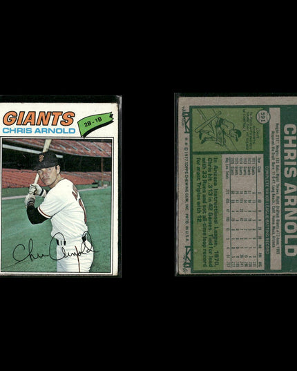 San Francisco Giants 1977 Topps Baseball 31-Card Lot Topps VG