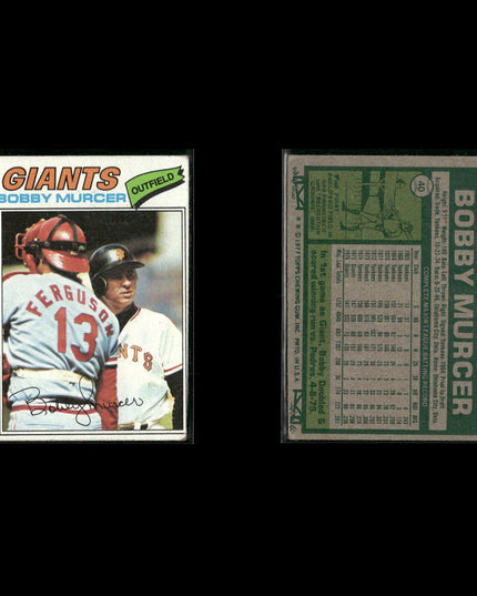 San Francisco Giants 1977 Topps Baseball 31-Card Lot Topps VG
