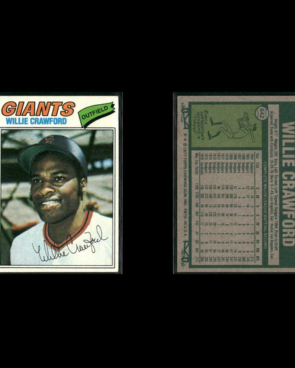 San Francisco Giants 1977 Topps Baseball 31-Card Lot Topps VG