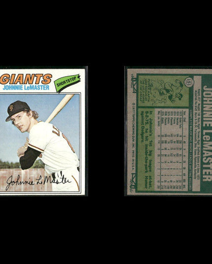 San Francisco Giants 1977 Topps Baseball 31-Card Lot Topps VG