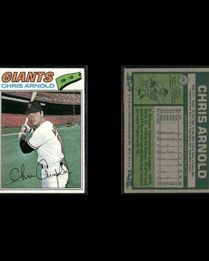 San Francisco Giants 1977 Topps Baseball 31-Card Lot Topps VG