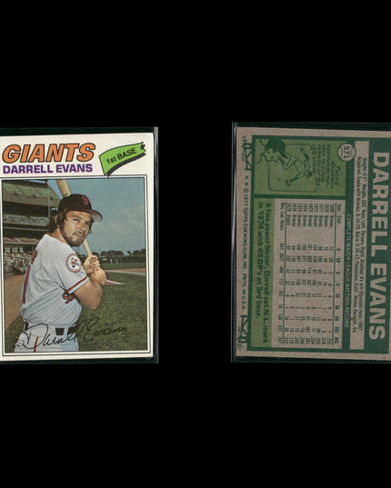 San Francisco Giants 1977 Topps Baseball 31-Card Lot Topps VG
