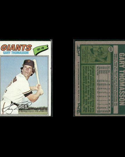 San Francisco Giants 1977 Topps Baseball 31-Card Lot Topps VG