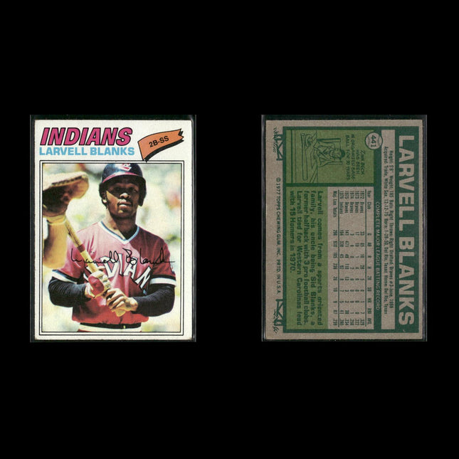 Cleveland Indians 1977 Topps Baseball 21-Card Lot Topps VG