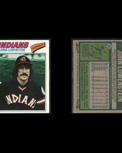 Cleveland Indians 1977 Topps Baseball 21-Card Lot Topps VG