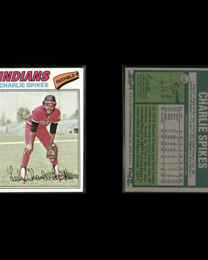 Cleveland Indians 1977 Topps Baseball 21-Card Lot Topps VG