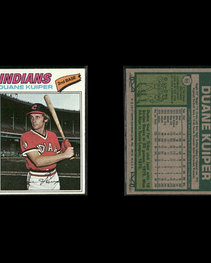 Cleveland Indians 1977 Topps Baseball 21-Card Lot Topps VG