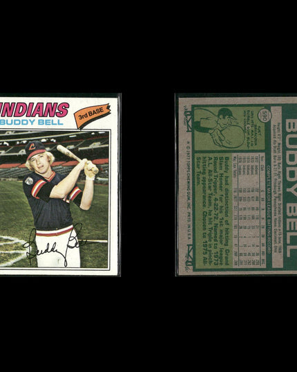 Cleveland Indians 1977 Topps Baseball 21-Card Lot Topps VG