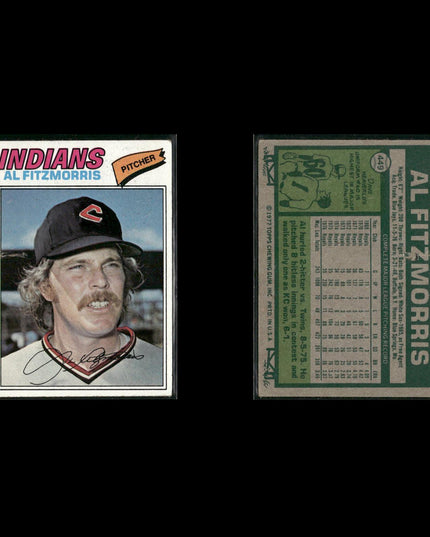 Cleveland Indians 1977 Topps Baseball 21-Card Lot Topps VG